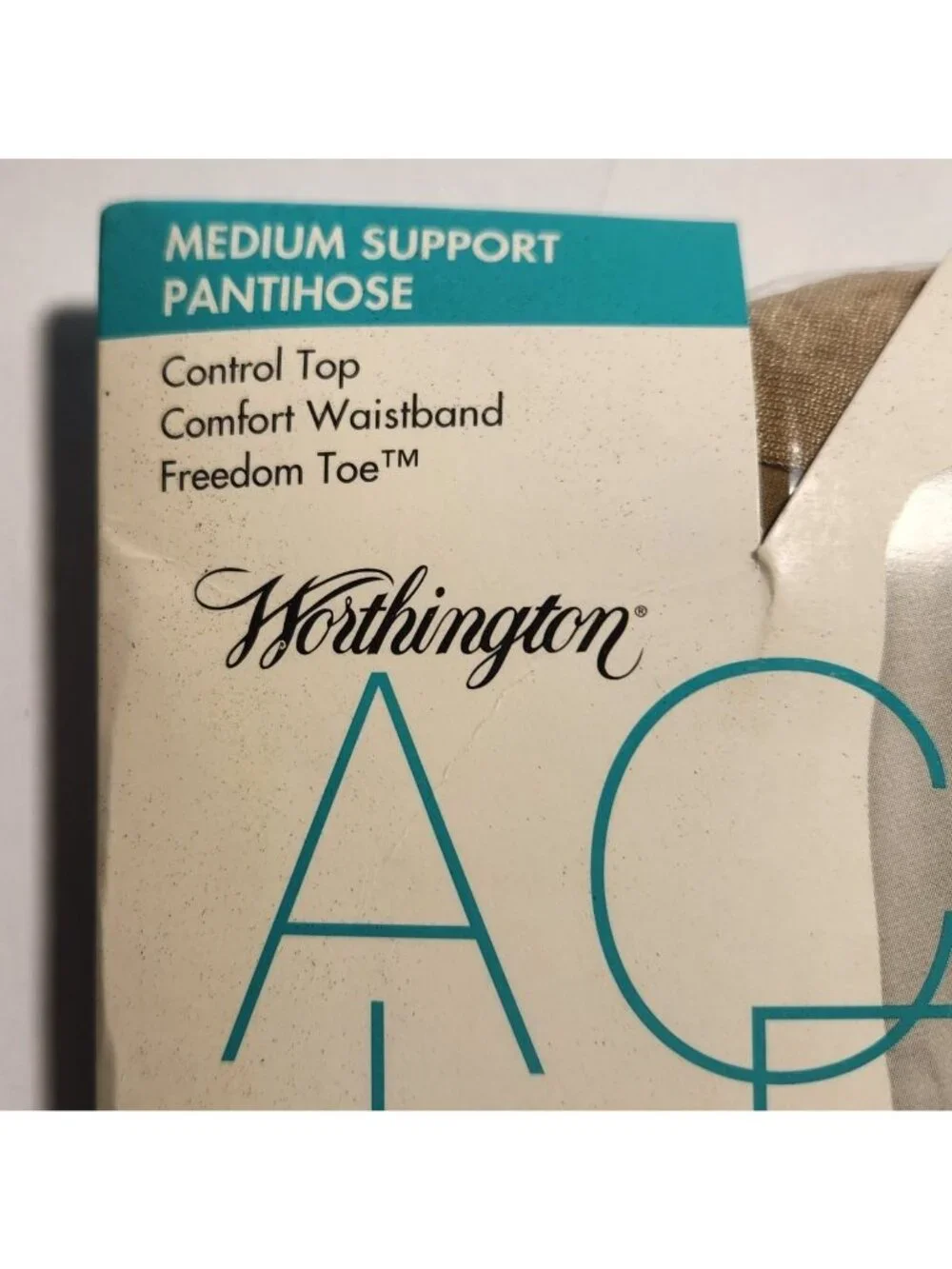 Pantyhose Medium Support Sand Average Control Top vtg Hosiery Worthington